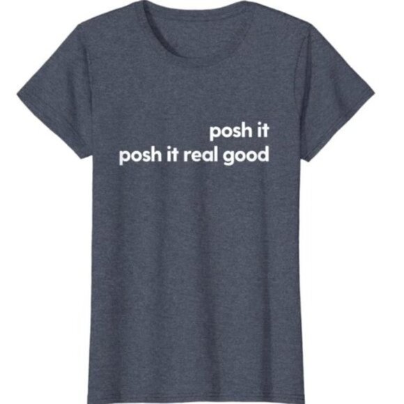 Posh It NEW Posh Merch Heathered Dark Blue Graphic Women's T-Shirt, Plus Size 3X - Picture 2 of 4